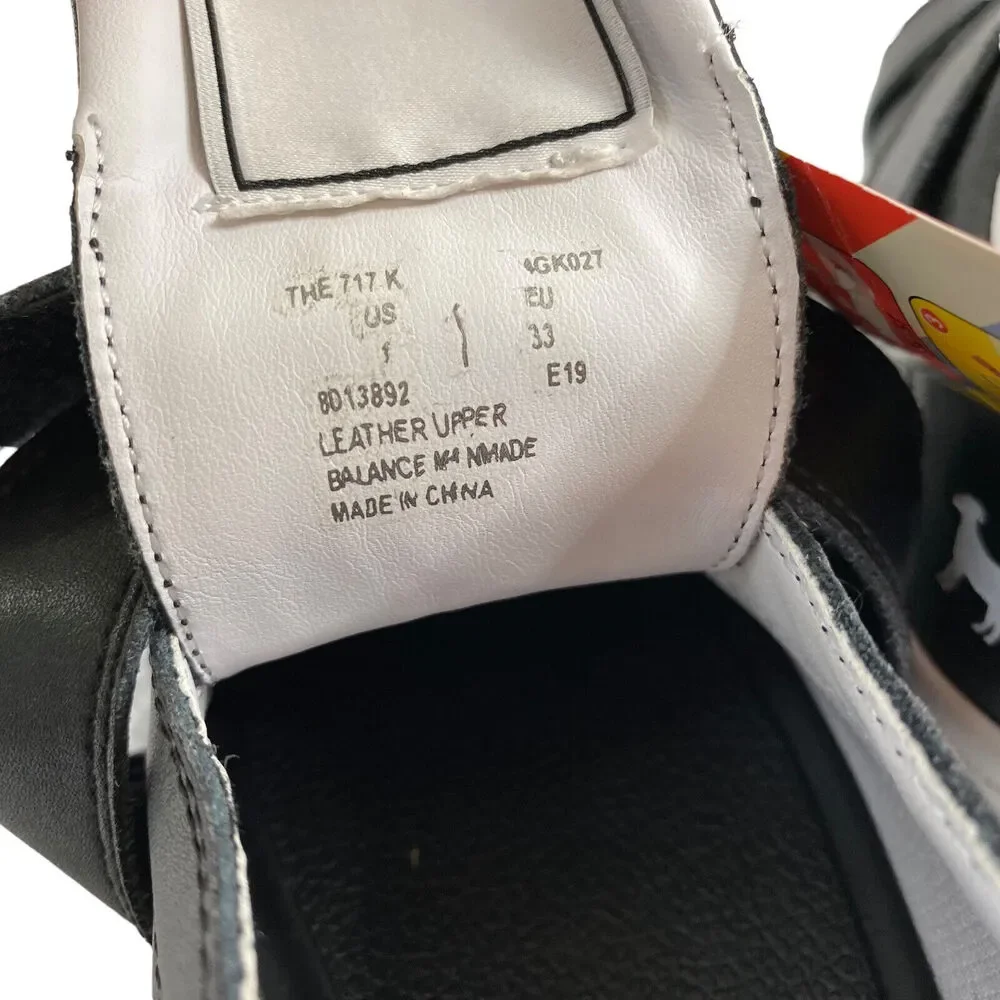 GOATS Kids Black Leather Low Crossover Hook-and-loop Sneakers Size 1 Unisex